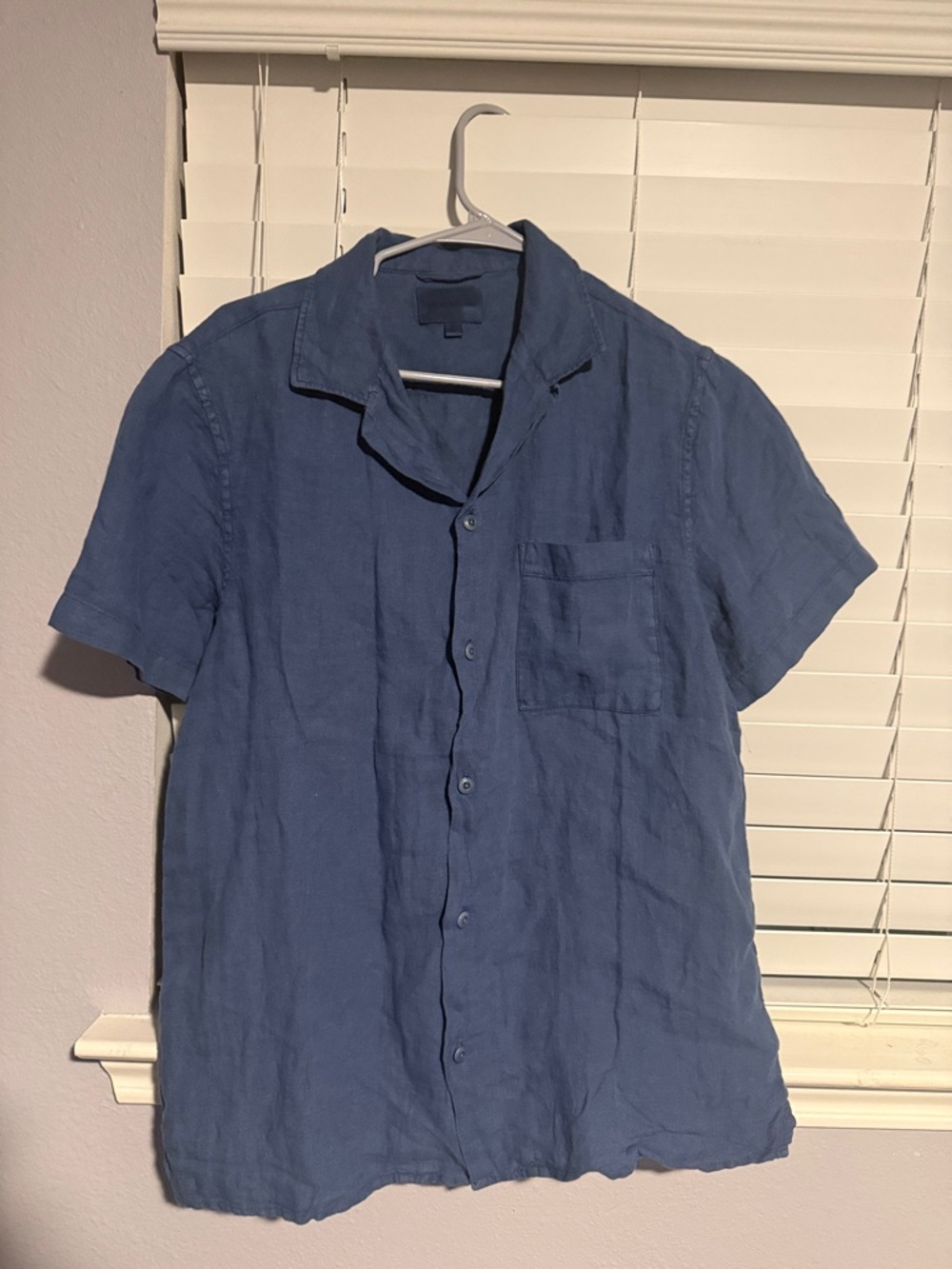 Lucky Brand Linen Camp Shirt - Blue